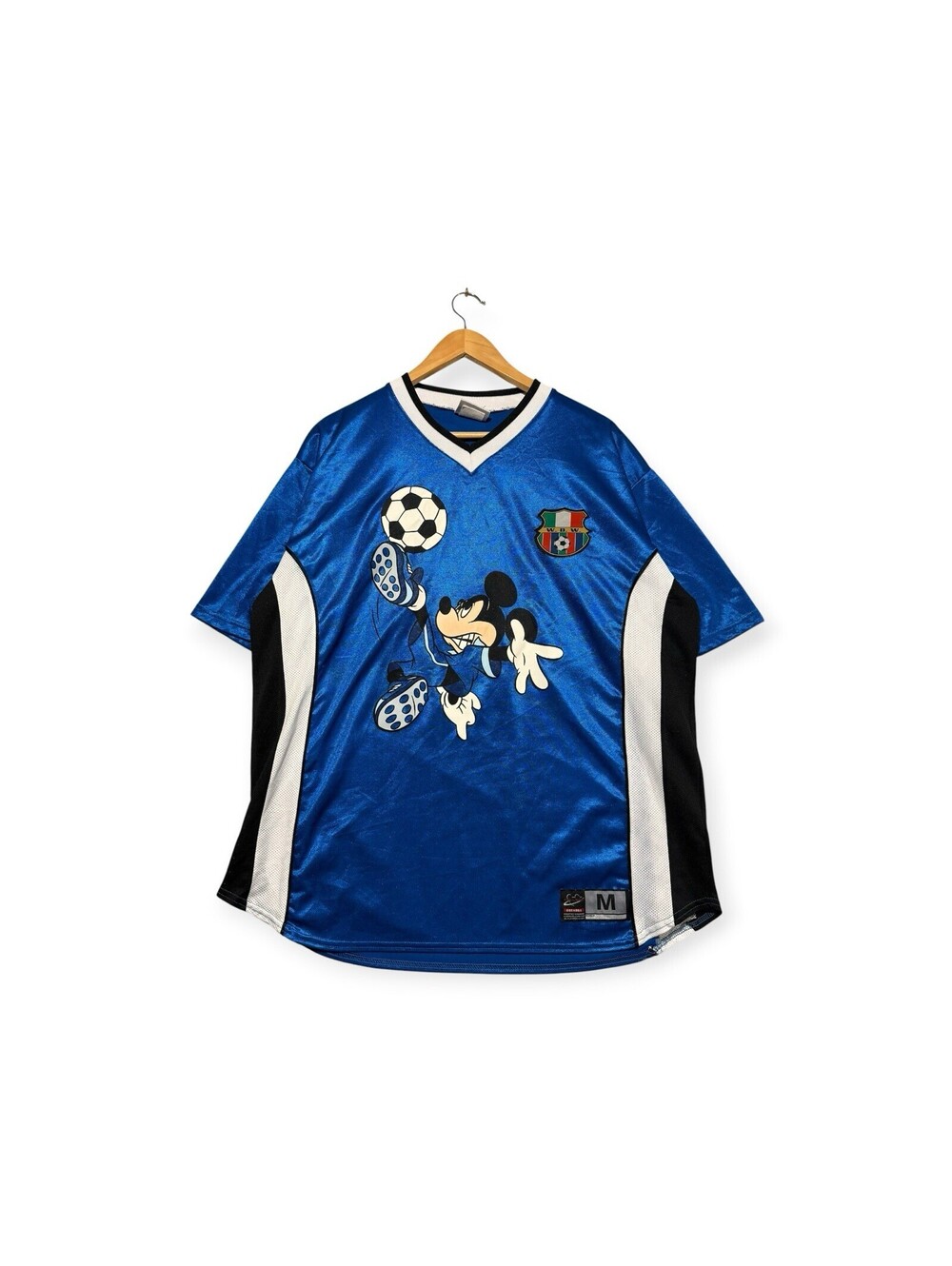 Vintage 1990s Disney World Mickey Mouse Soccer Football Kit Jersey Size L Men’s